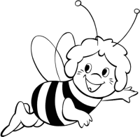 A coloring page of maya the bee